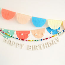 Happy Birthday Garland, Felt Star Garland or Rainbow Party Swirl and Dot Felt Ball Garland