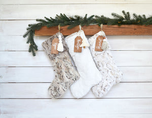 CHRISTMAS STOCKINGS - Faux Fur Collection of 3