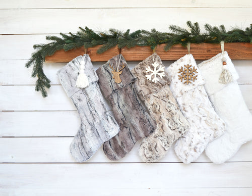 CHRISTMAS STOCKINGS - Faux Fur Collection of 5