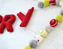 BE MERRY Felt Holiday Garland - Red