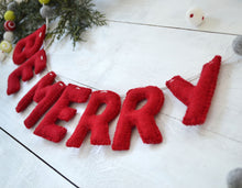BE MERRY Felt Holiday Garland - Red