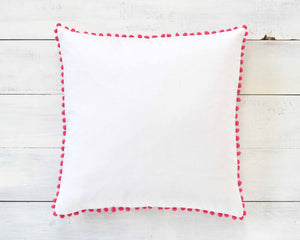 Magenta Pink Pom Pom Pillow Cover