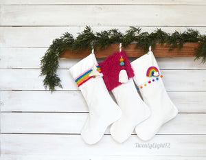 CHRISTMAS STOCKINGS - Magenta Collection of 3