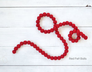 Felt Ball Garland - Red Snowballs