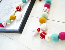 Felt Ball Garland - Merry Gingerbread, Tree and Stocking
