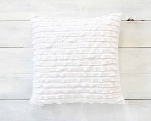 Ruffle Pillow Cover - White